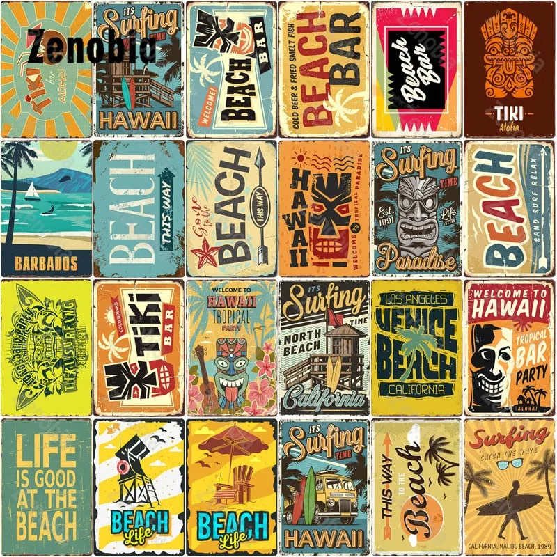 Poster Affiche Année 70 Plage