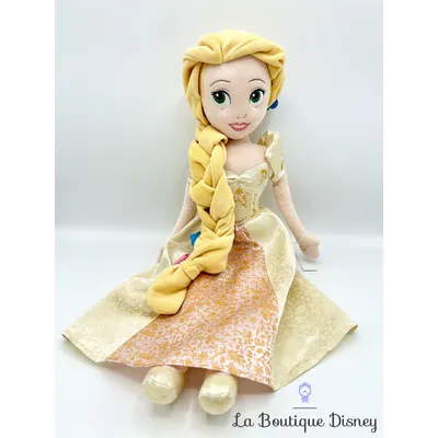 Poupée chiffon Raiponce mariée Disney Store 2016 peluche princesse mariage fleurs 55 cm