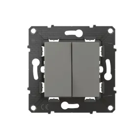Poussoir 6A + Interrupteur ou va-et-vient Altège 10A avec connexion à bornes automatiques finition Nuage (BTAL05CD)
