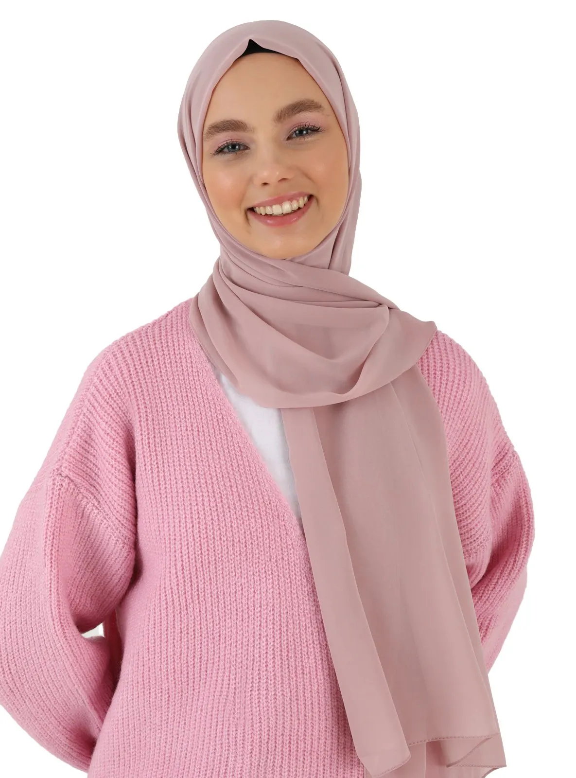 Powder - Plain - Chiffon - Halima Shawl - Şal