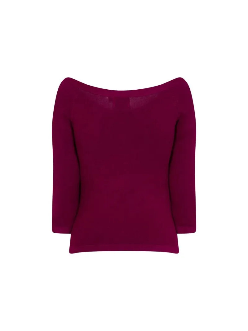 Pretty Illusion Vintage Haut En Maille Bordeaux