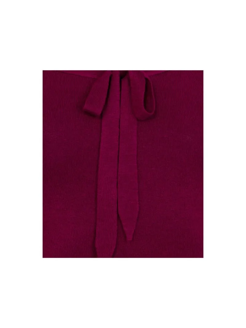 Pretty Illusion Vintage Haut En Maille Bordeaux
