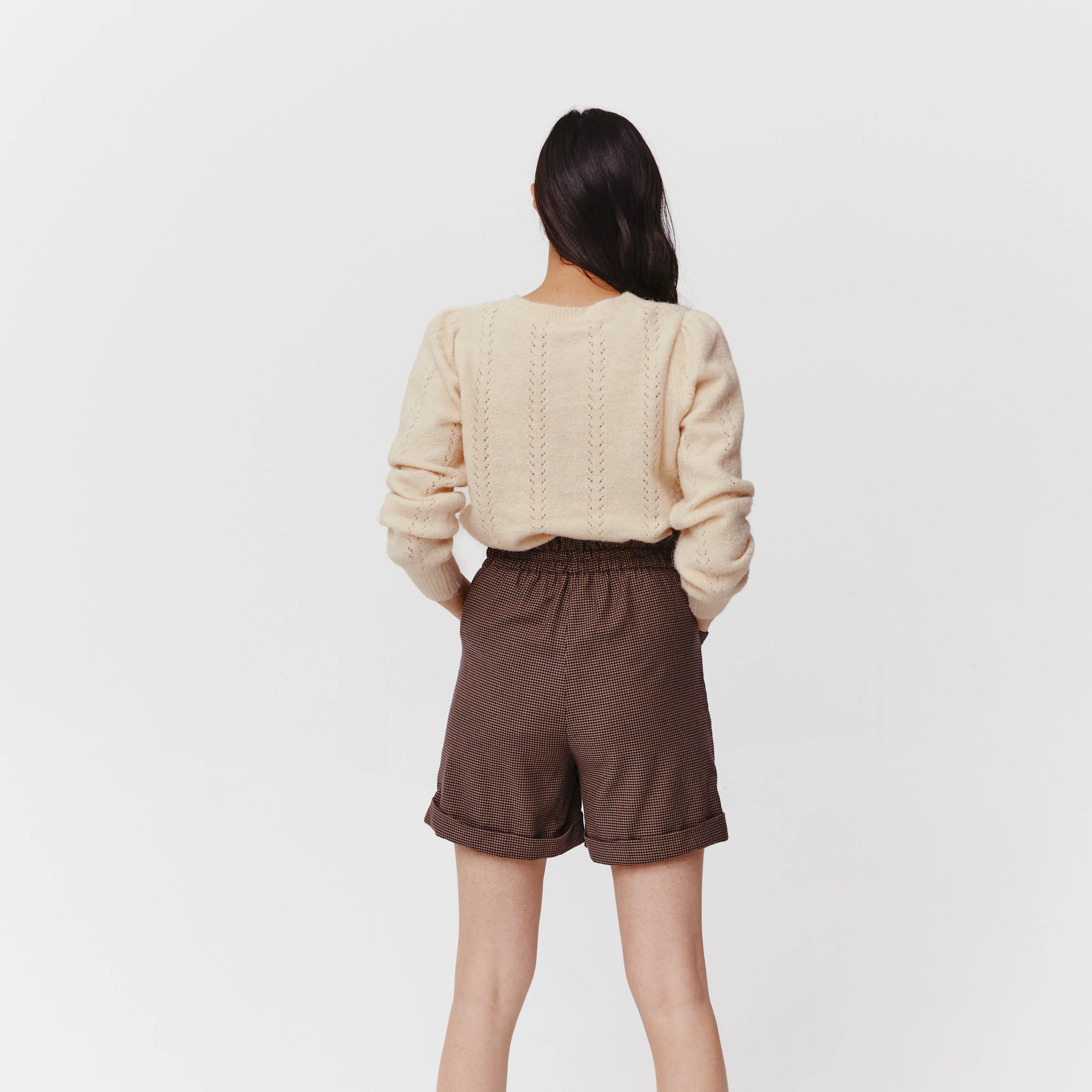 Pull ajouré pointelle Femme - Ecru