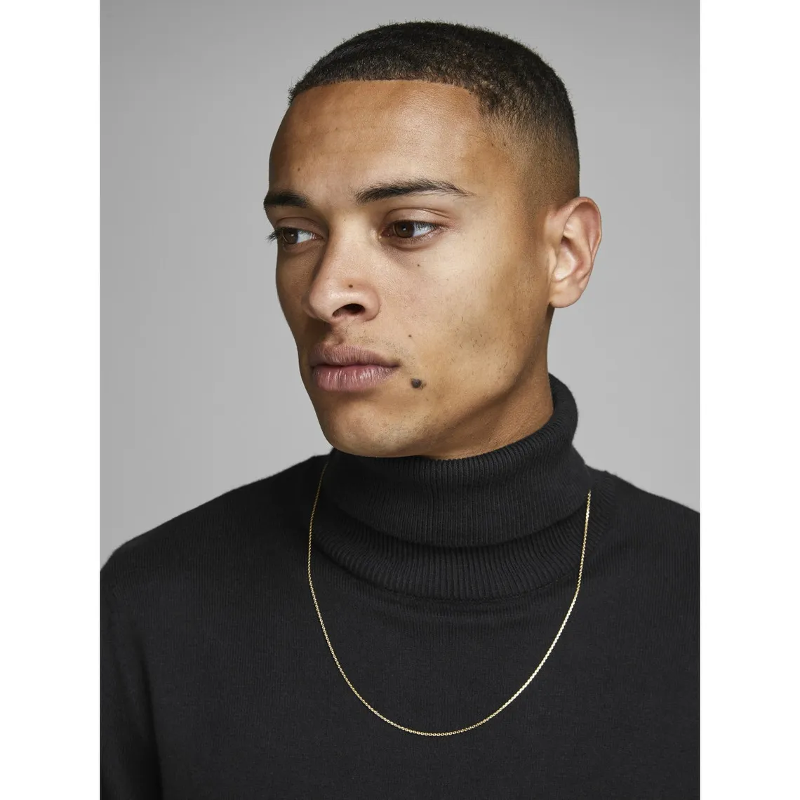 Pull en maille Col tortue Manches longues Noir Aron | 3 Suisses