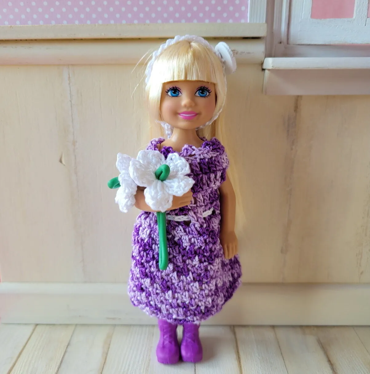 "Bonne fête maman" patron crochet poupée Barbie