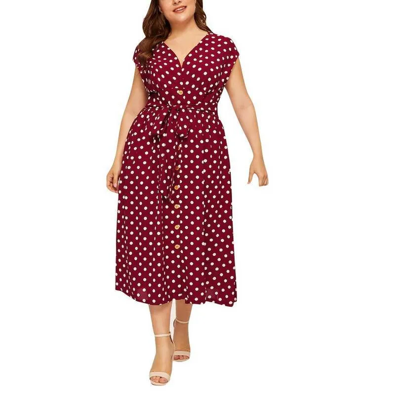 Robe A Pois Ceinture Femme Taille