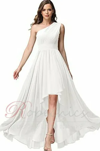 Robe de Soirée Chiffon Au Drapée Automne Manquant Simple Chaussez