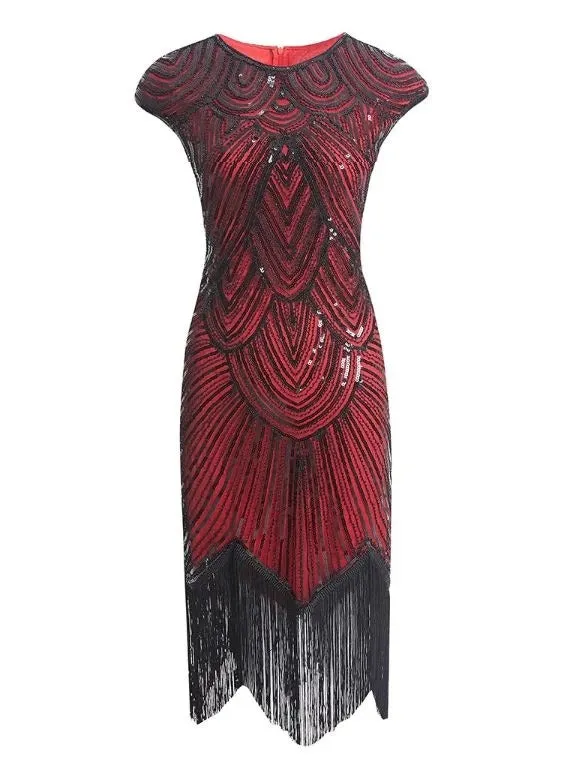 Robe Rétro Chic Année 30 Rouge