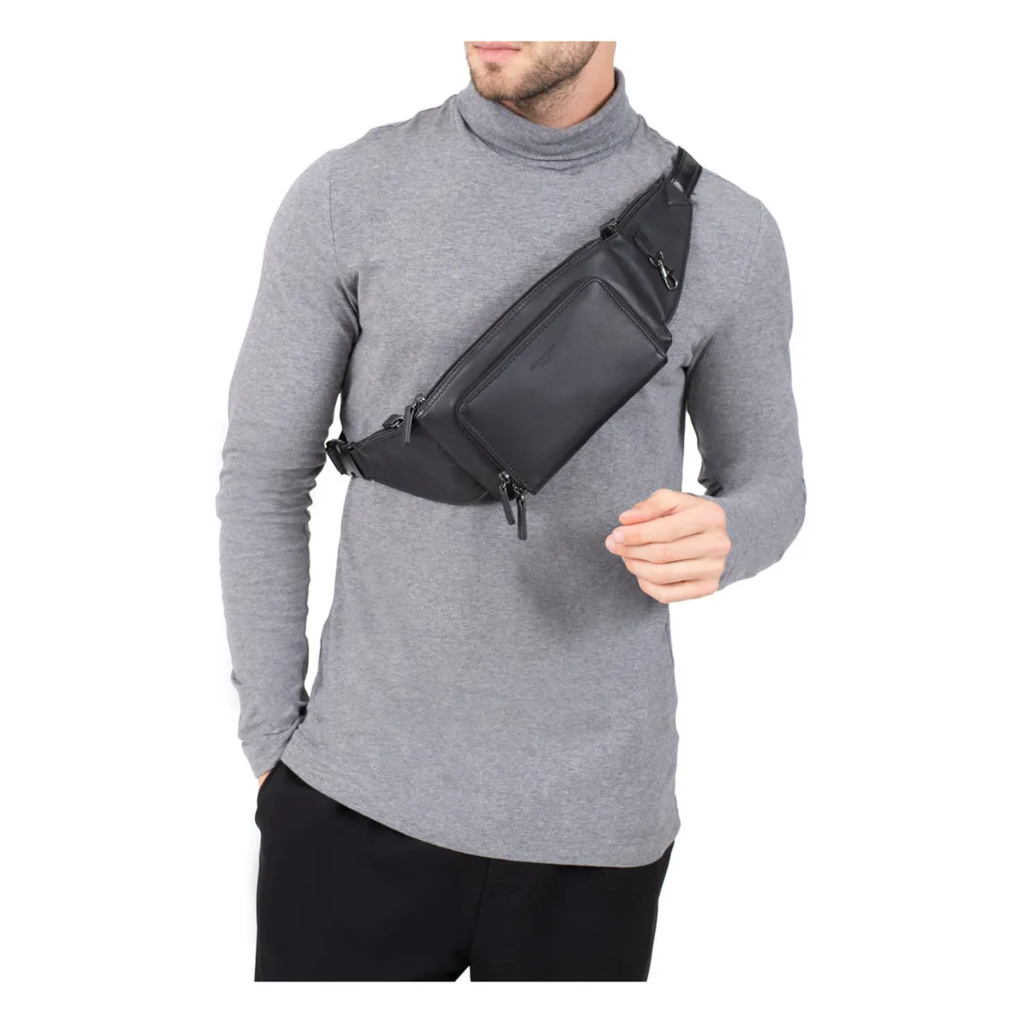 Sac banane Cuir SOFT Noir Igor | 3 Suisses