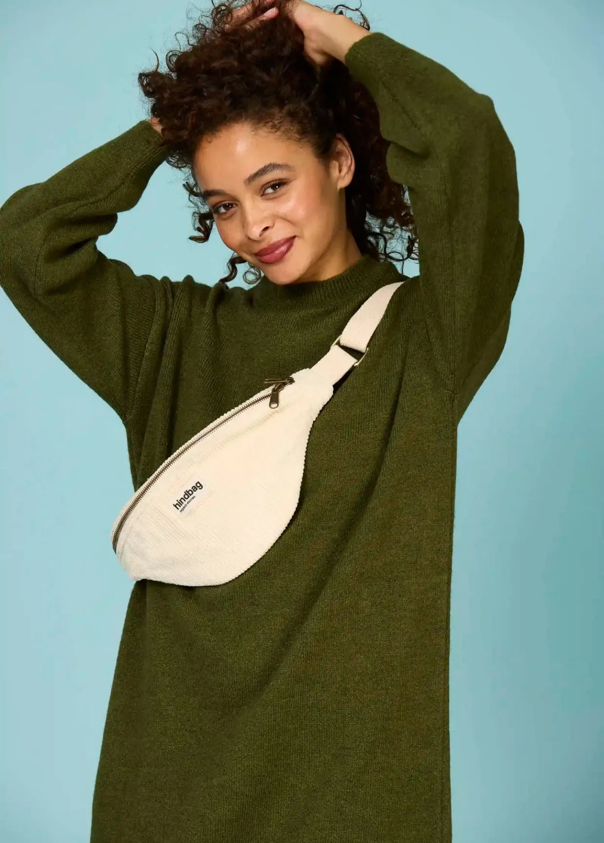 Sac banane HINDBAG Olivia Velours beige