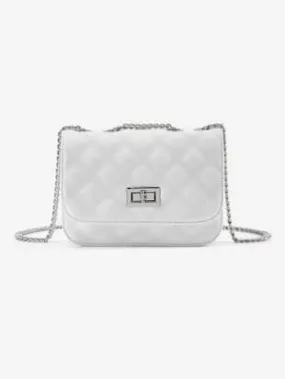 Sac en bandoulière petit sac avec élégante anse à chaîne couleur argent