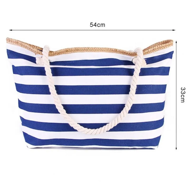 Sac plage rayé