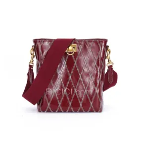 Sac À Main Femme Vernis Matelassé Bordeaux Sac D Épaule