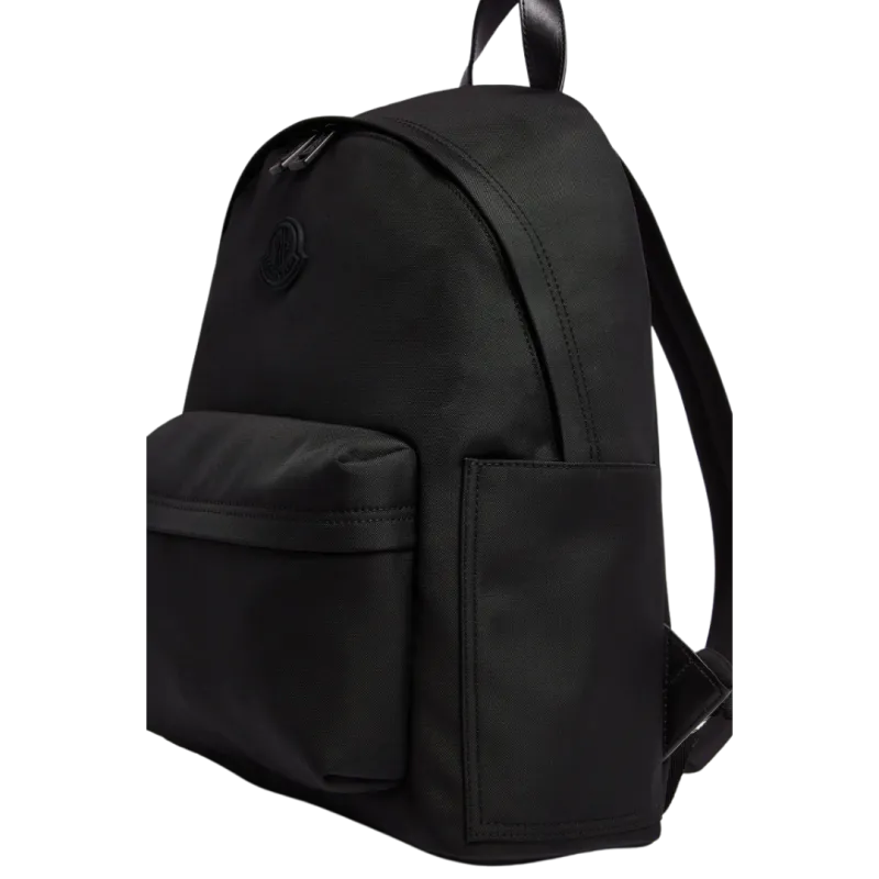 Sac à dos Pierrick nylon imperméable cuir noir logo noir bande tricolore