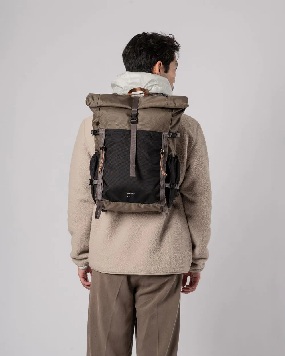 Sac à dos rolltop imperméable en recyclé | noir et marron "forest hike multi brown"