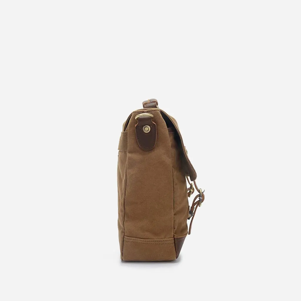 Sacoche besace en toile imperméable et cuir véritable - Sac Bandoulière
