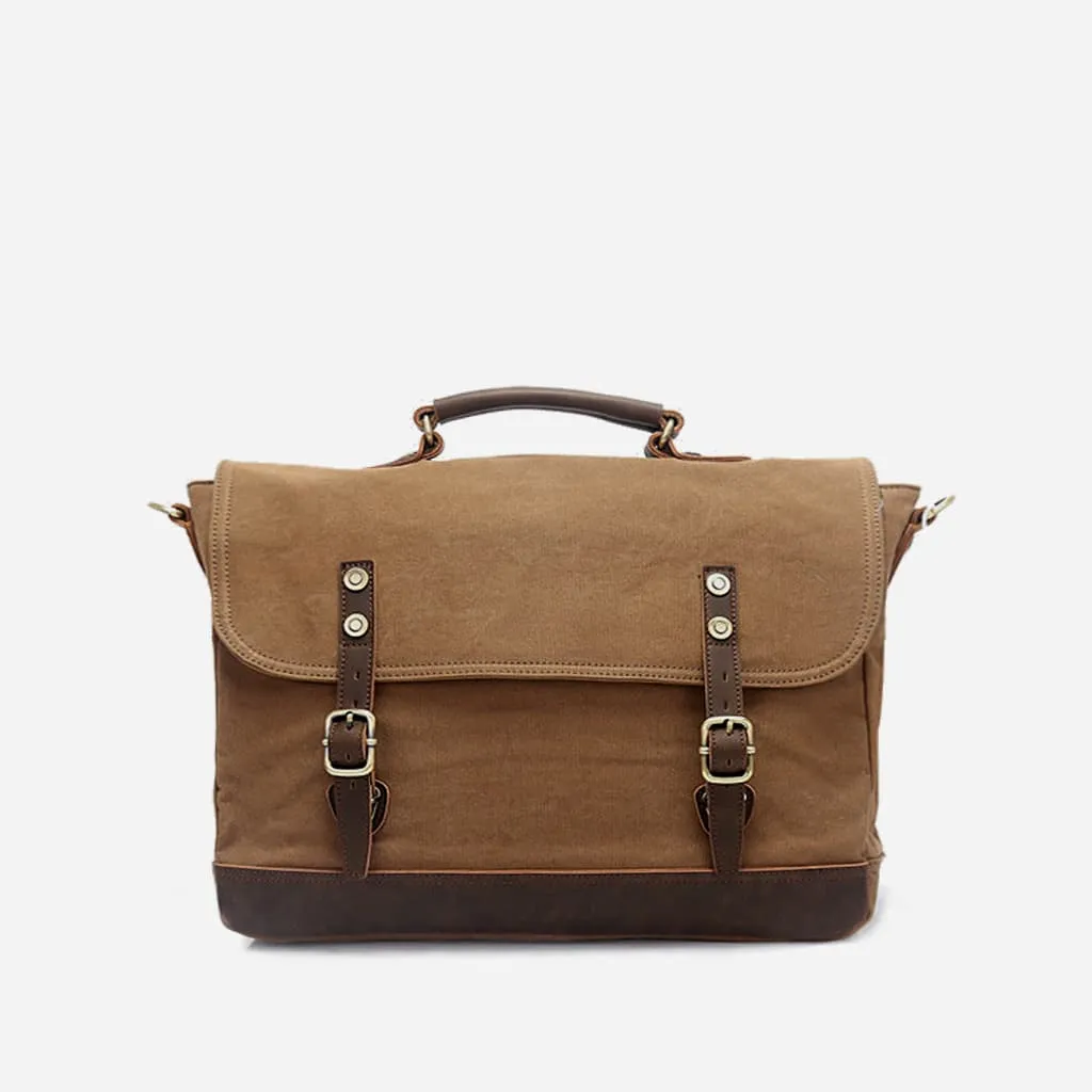 Sacoche besace en toile imperméable et cuir véritable - Sac Bandoulière
