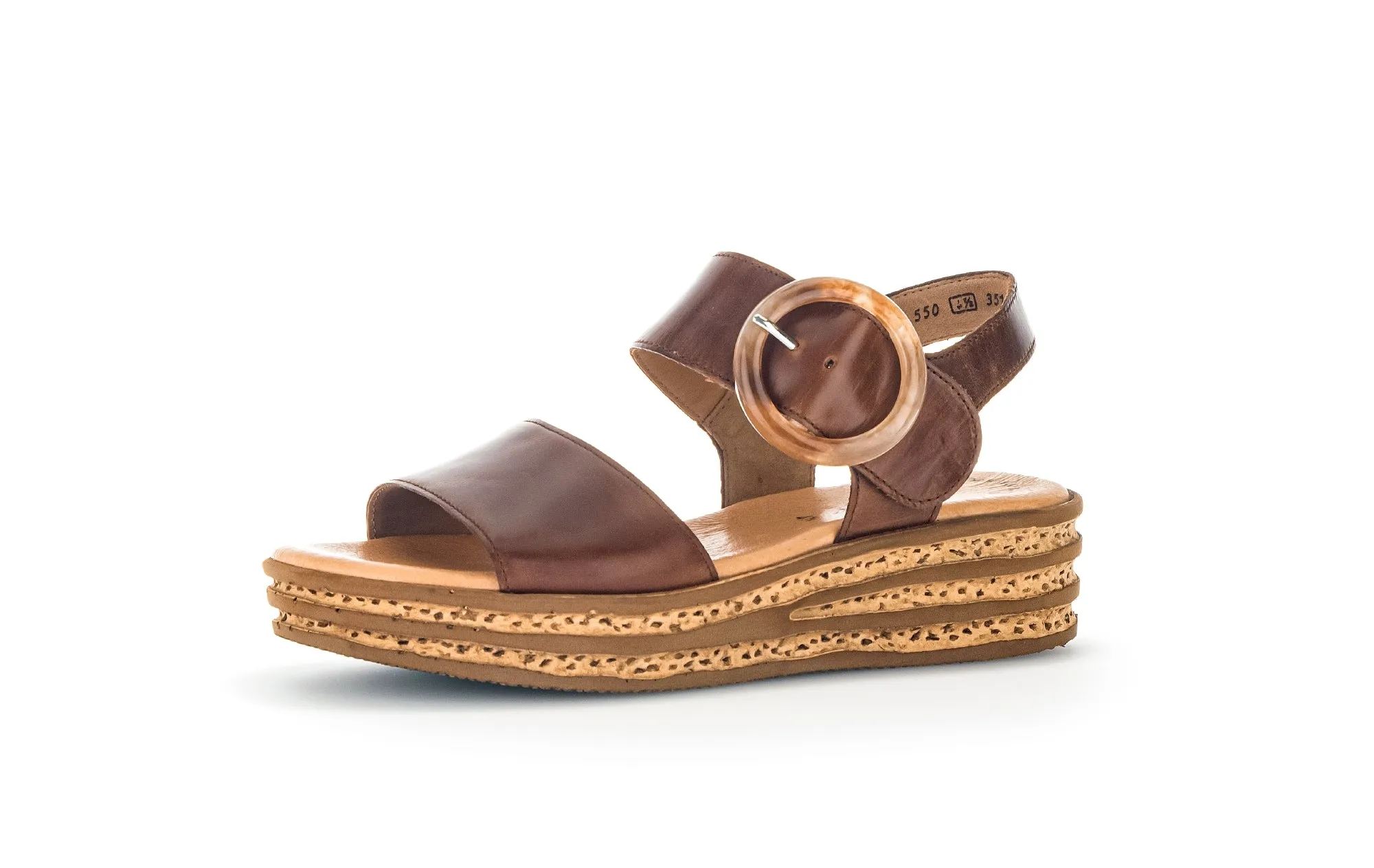 Sandales cognac en cuir