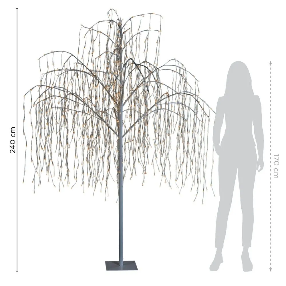 Saule pleureur blanc lumineux 1472LED H 240cm
