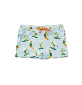 Short de bain élastique rigolo pour enfants Tortue le surfeur