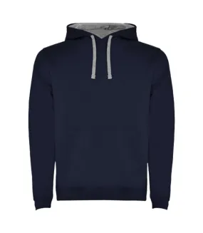 Sweat à capuche urban homme bleu marine / gris chiné Roly