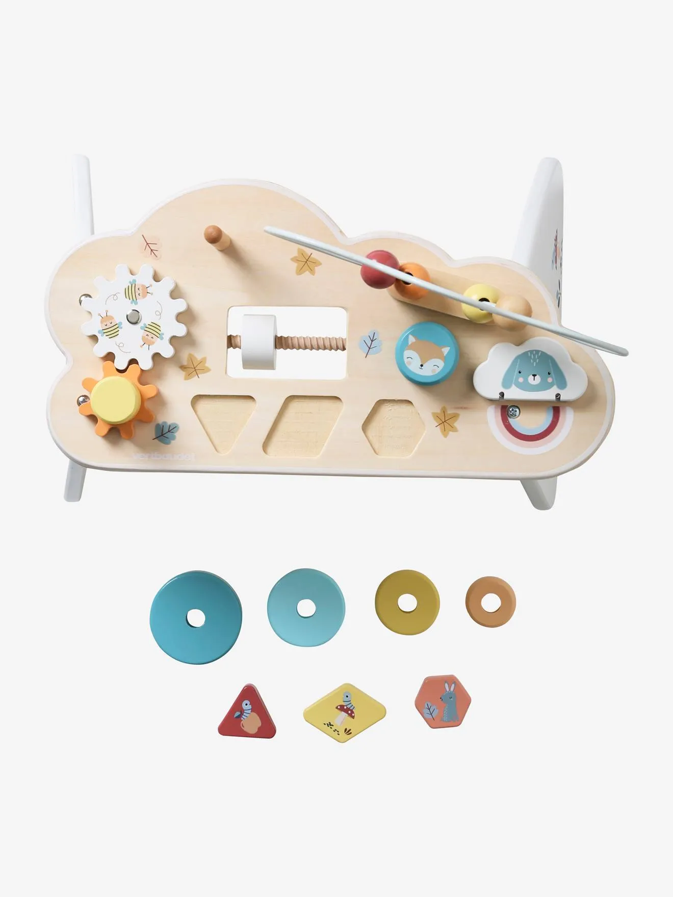 Table basse d'activités Nuage Les amis de la Forêt en bois FSC® blanc - Vertbaudet