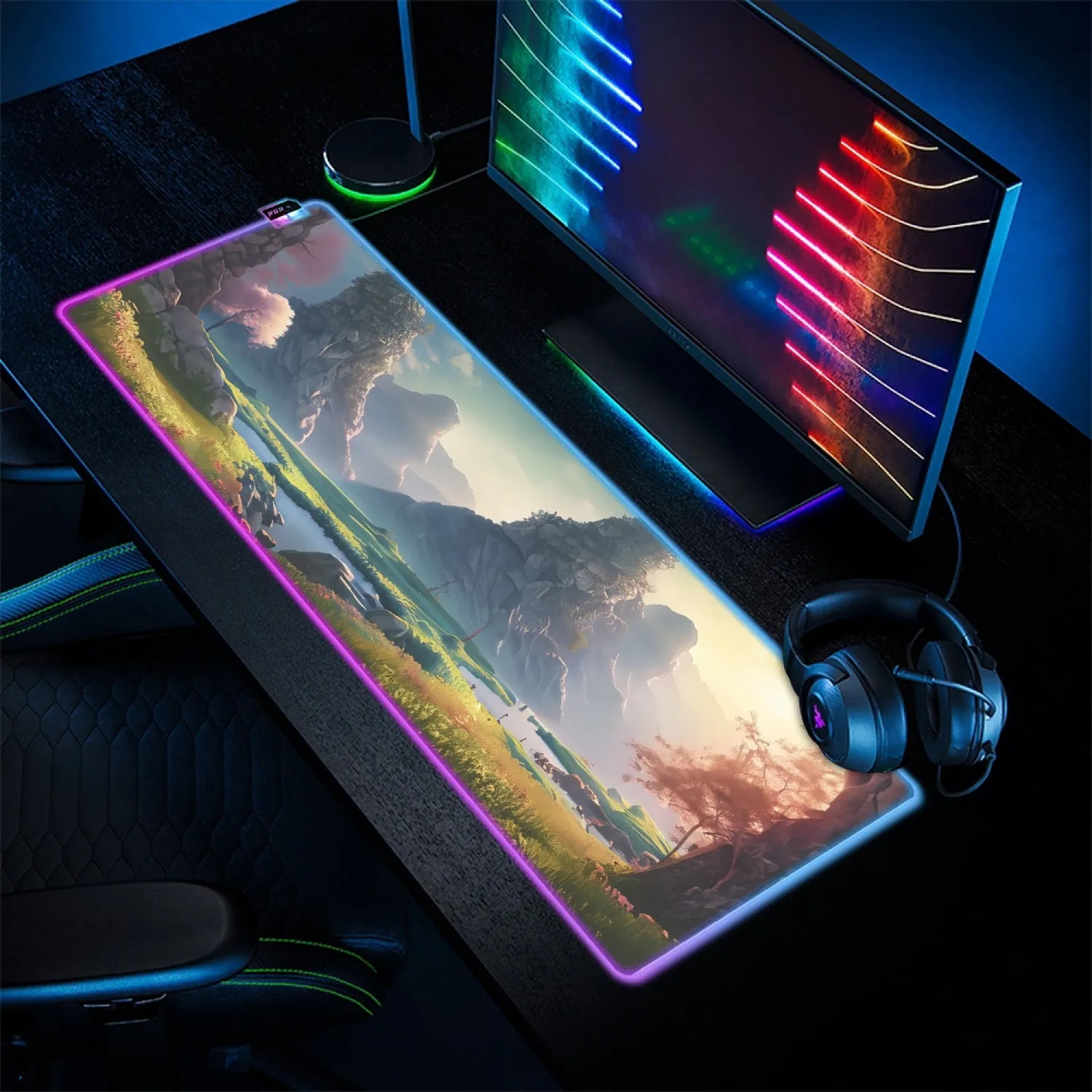 Tapis de souris à led type transparent, Monde féérique (845)