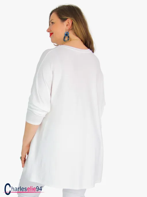 Tunique maille douce FLOYD ete blanche