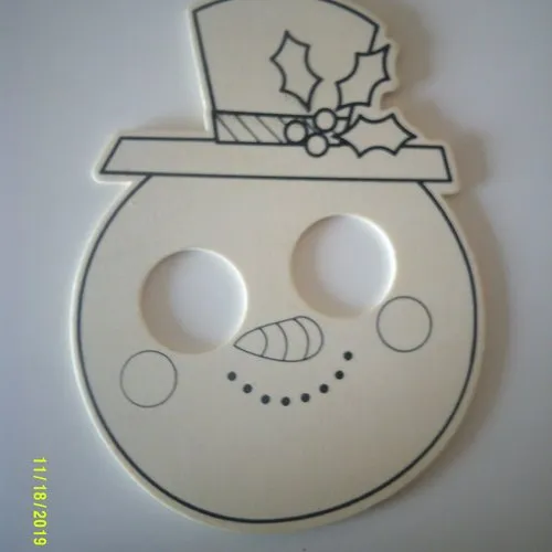 Tête de bonhomme de neige en bois à customiser, peindre