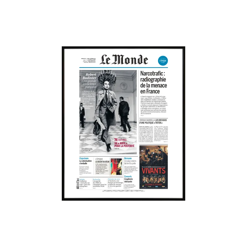 Une Le Monde : La Mort de Robert Badinter
