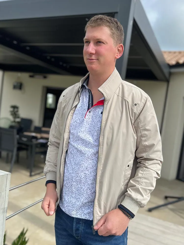 Veste blouson beige ETHAN - Prêt à porter homme Cléstyle Couleur Beige XXS à 6XL S