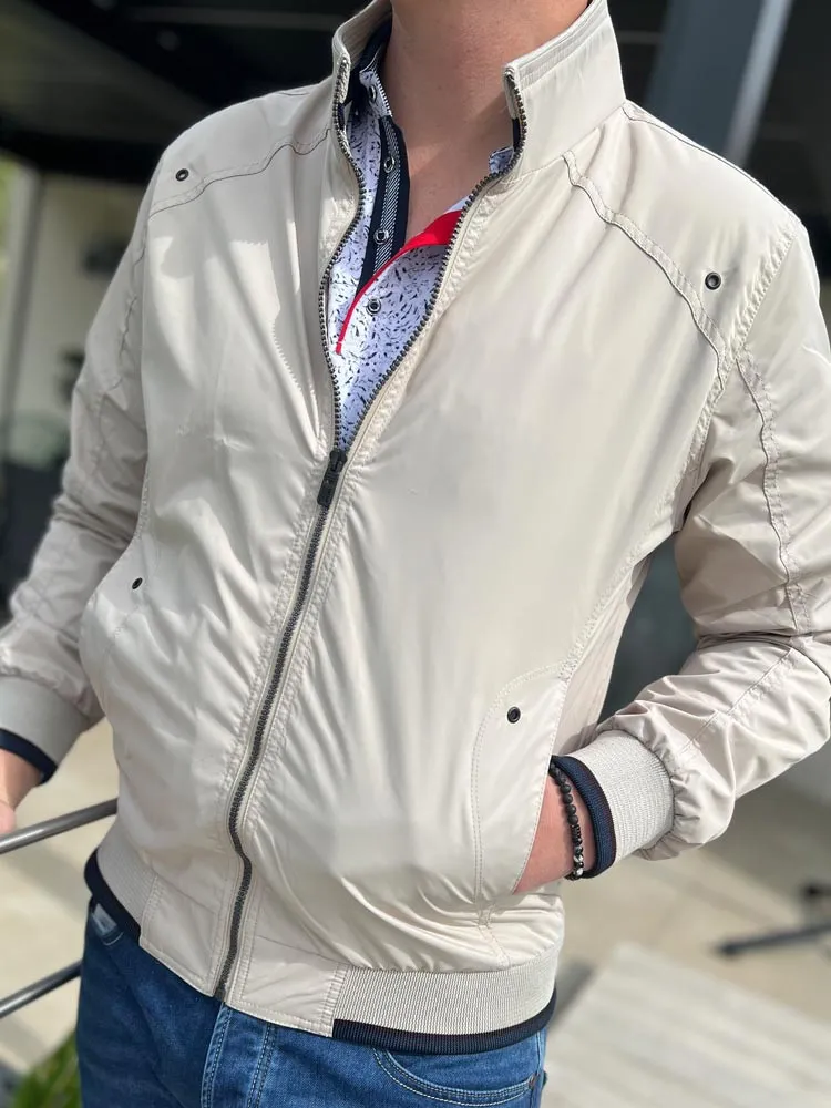 Veste blouson beige ETHAN - Prêt à porter homme Cléstyle Couleur Beige XXS à 6XL S